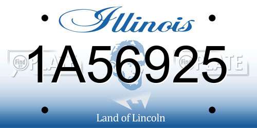 1A56925 Illinois License Plate
