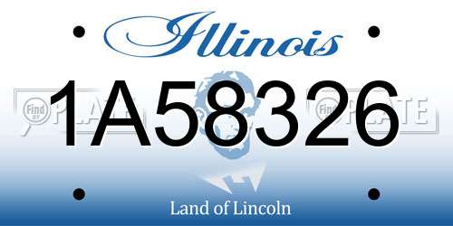 1A58326 Illinois License Plate