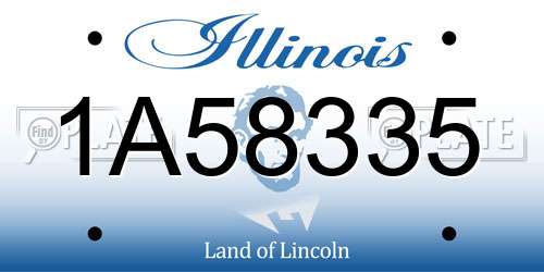 1A58335 Illinois License Plate