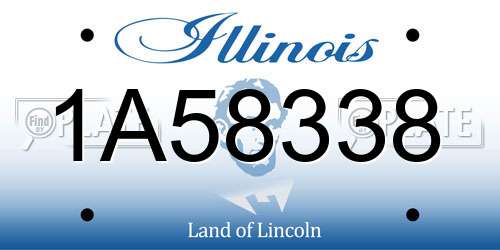 1A58338 Illinois License Plate