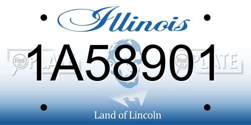 1A58901 Illinois License Plate