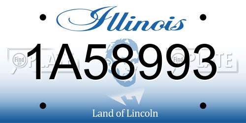 1A58993 Illinois License Plate