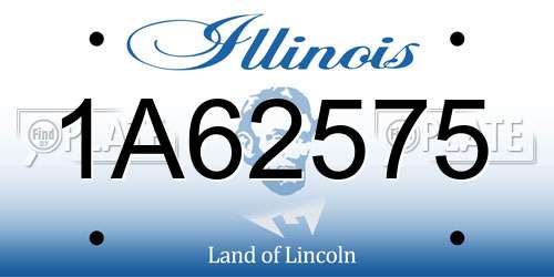 1A62575 Illinois License Plate