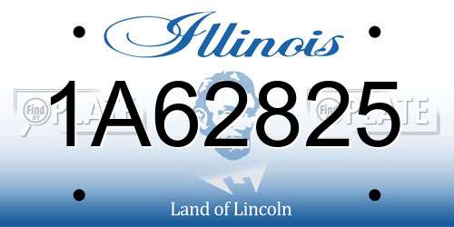 1A62825 Illinois License Plate