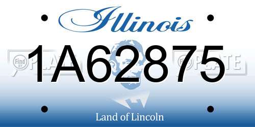 1A62875 Illinois License Plate