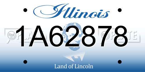 1A62878 Illinois License Plate