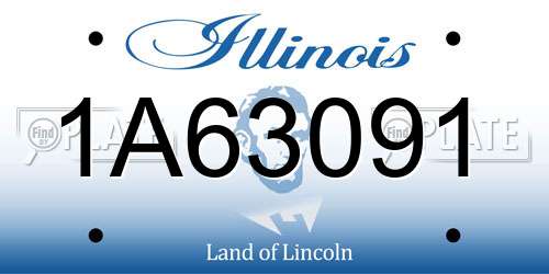 1A63091 Illinois License Plate