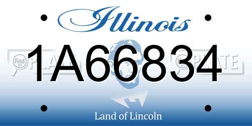 1A66834 Illinois License Plate