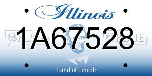 1A67528 Illinois License Plate