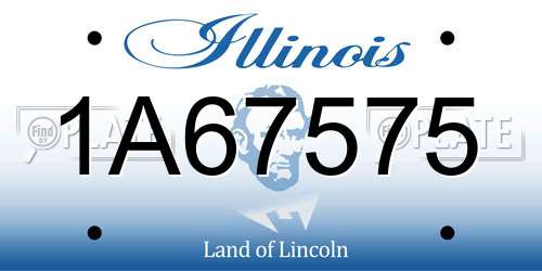 1A67575 Illinois License Plate