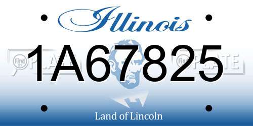 1A67825 Illinois License Plate