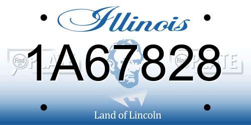 1A67828 Illinois License Plate
