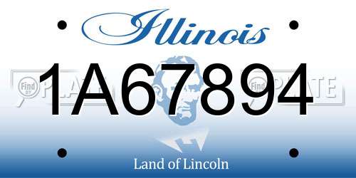 1A67894 Illinois License Plate