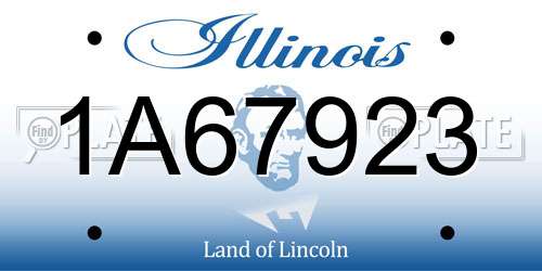 1A67923 Illinois License Plate