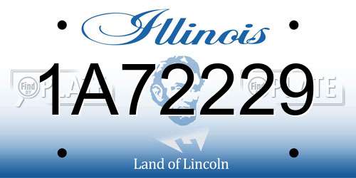 1A72229 Illinois License Plate