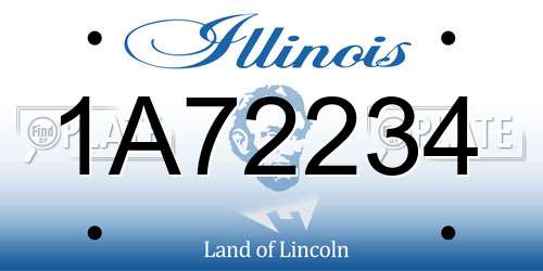1A72234 Illinois License Plate