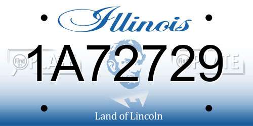 1A72729 Illinois License Plate