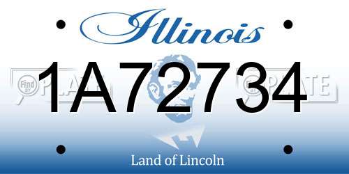 1A72734 Illinois License Plate