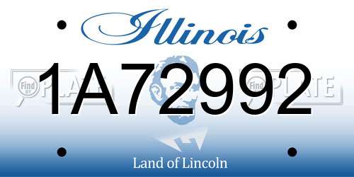 1A72992 Illinois License Plate