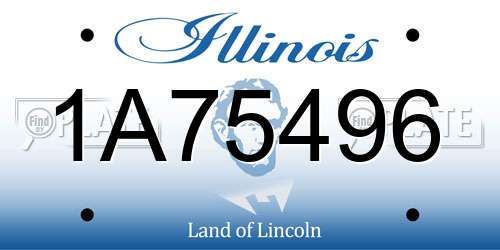 1A75496 Illinois License Plate
