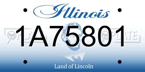 1A75801 Illinois License Plate