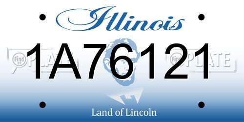 1A76121 Illinois License Plate