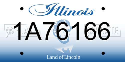1A76166 Illinois License Plate
