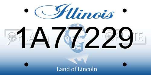 1A77229 Illinois License Plate