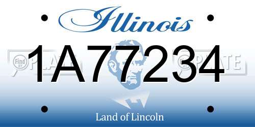 1A77234 Illinois License Plate