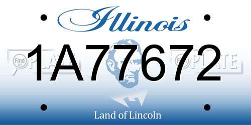 1A77672 Illinois License Plate