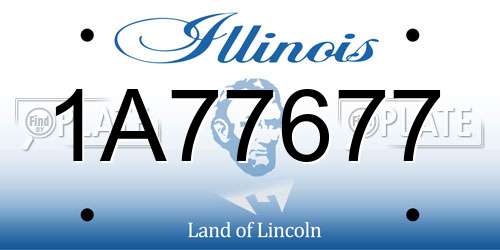 1A77677 Illinois License Plate