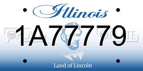1A77779 Illinois License Plate