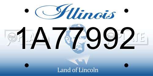 1A77992 Illinois License Plate