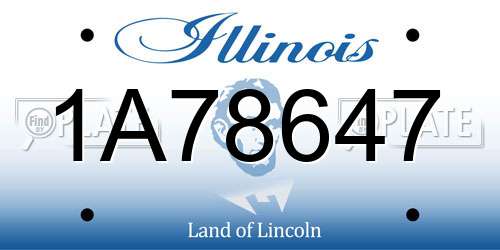 1A78647 Illinois License Plate