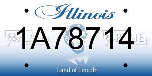 1A78714 Illinois License Plate