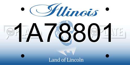 1A78801 Illinois License Plate
