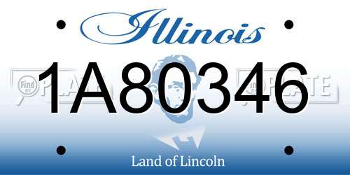 1A80346 Illinois License Plate