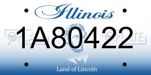 1A80422 Illinois License Plate