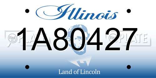 1A80427 Illinois License Plate