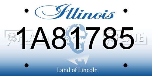 1A81785 Illinois License Plate