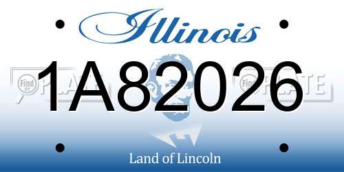 1A82026 Illinois License Plate