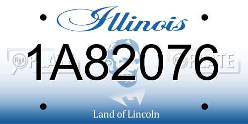 1A82076 Illinois License Plate