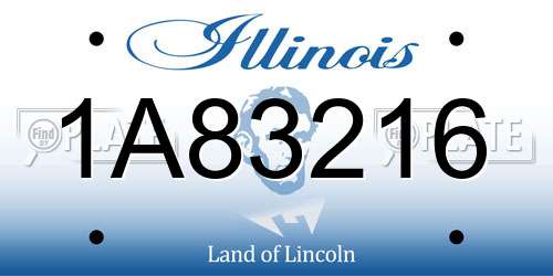 1A83216 Illinois License Plate