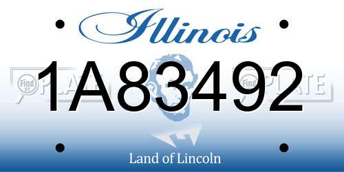 1A83492 Illinois License Plate