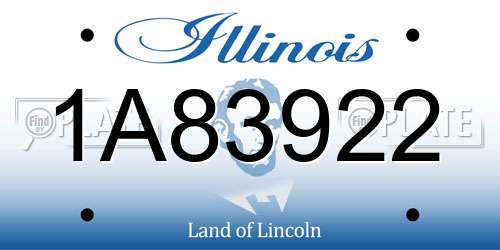 1A83922 Illinois License Plate
