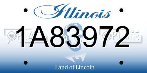 1A83972 Illinois License Plate
