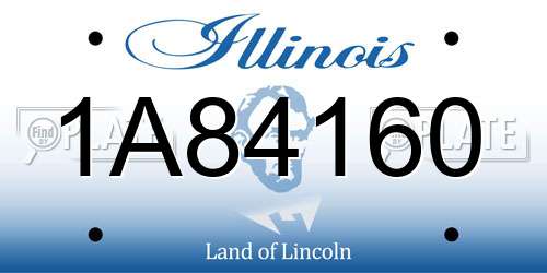 1A84160 Illinois License Plate