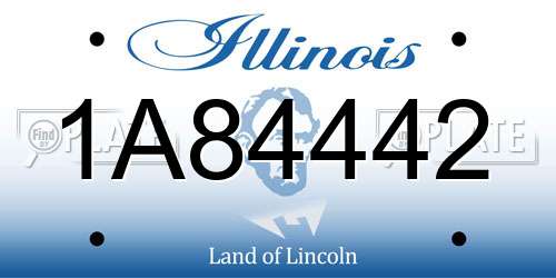 1A84442 Illinois License Plate