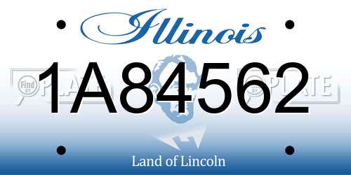 1A84562 Illinois License Plate