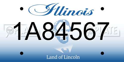 1A84567 Illinois License Plate